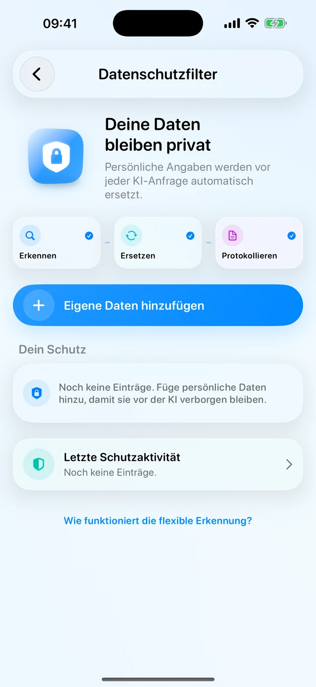 Datenschutzfilter in Smart Document Manager